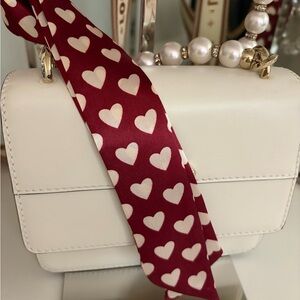 Red with White Hearts Scarf